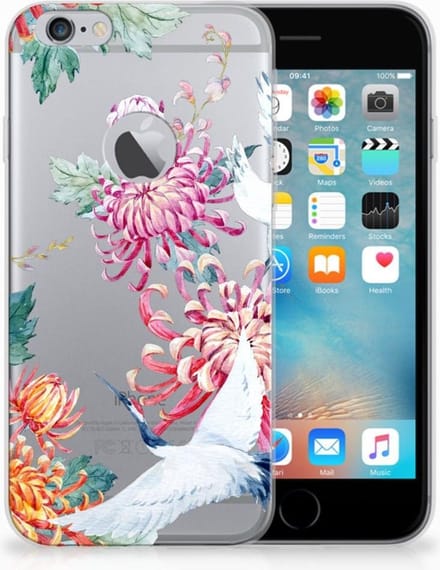 Apple iPhone 6 Plus | 6s Plus TPU Hoesje Bird Flowers