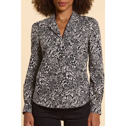 ICode Black Shirt With Graphic Floral Print Maat: M | Blouses Outlet | Dames | Zwart