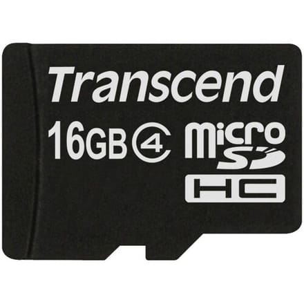 Transcend Standard microSDHC-kaart 16 GB Class 4
