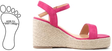 Verstelbare sandalen met brede teen en sleehak, model H - Vic