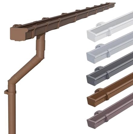 Dakgootset voor tuinhuis 68mm 4m Bruin