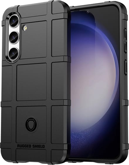MobyDefend Hoesje - Geschikt voor Samsung Galaxy S24 - Rugged Shield TPU Backcover - Zwart