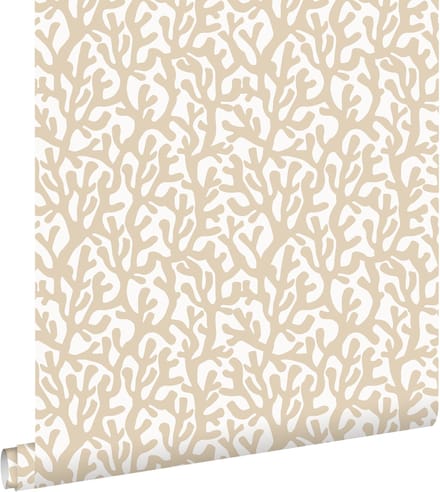 ESTAhome behang koraal beige en wit - 50 x 900 cm - 131009