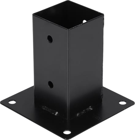 Wovar Paalhouder 7 x 7 cm Zwart op Plaat | Per Stuk
