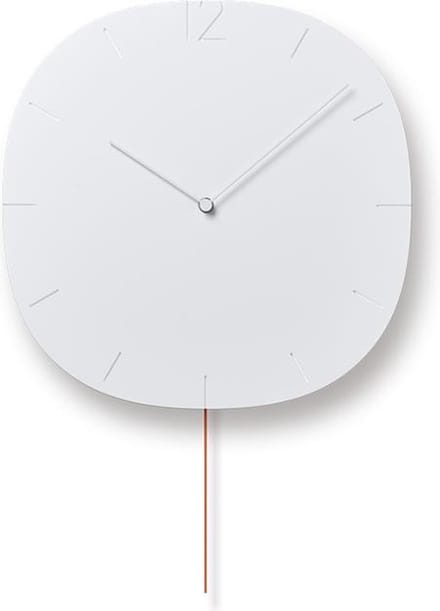 Lemnos Pendel-Wandklok Carved-Wave Wit