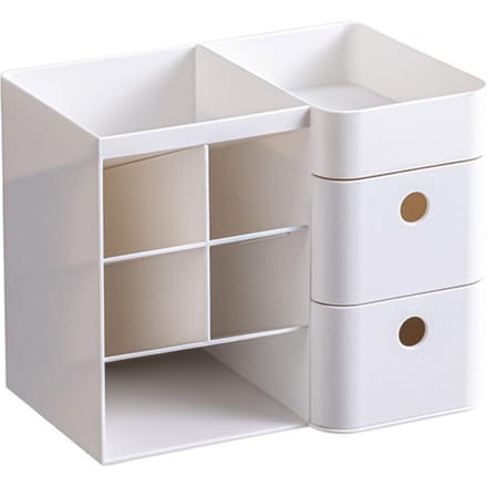 Bureau-organizer Multifunctioneel Stijlvol Eenvoudige Stijl Ladeontwerp Desktop Opbergdoos met Schuin white