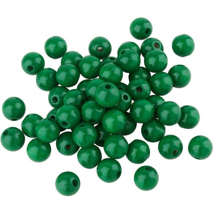 Houten kralen, Ø 10 mm, ca. 50 stuks - Groen