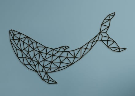 Wanddecoratie polygon | Walvis - L (37x60cm)