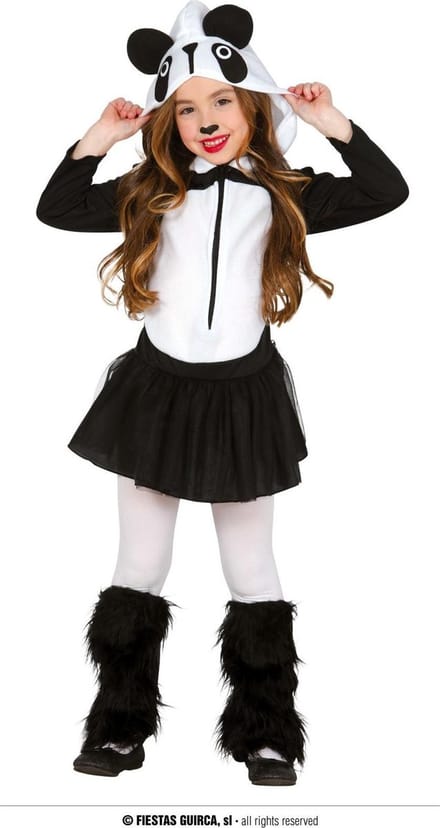 Fiestas Guirca Verkleedjurkje Panda - kinderen - dieren verkleed kostuum - pandabeertje - Carnaval 140/152