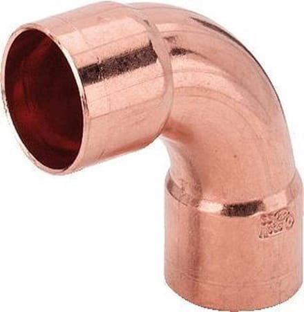 VSH Roodkoperen bocht 90° - 2x inwendig capillair - 22 mm - nr 5090