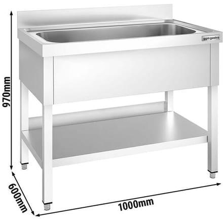 GGM Gastro Topfspültisch PREMIUM - 1000x600mm - mit 1 Becken