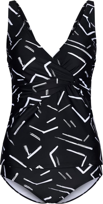 Dames Tankini Pastunette - White Stripes - Zwart - Maat 38