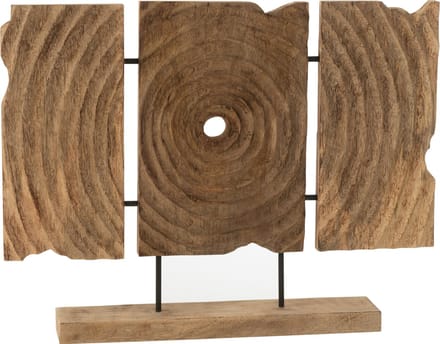J-Line decoratie Triptiek Gekerfd Op Voet - hout - naturel