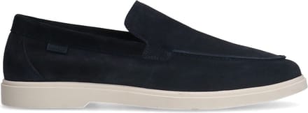 Manfield - Heren - Donkerblauwe suède loafers - Maat 43