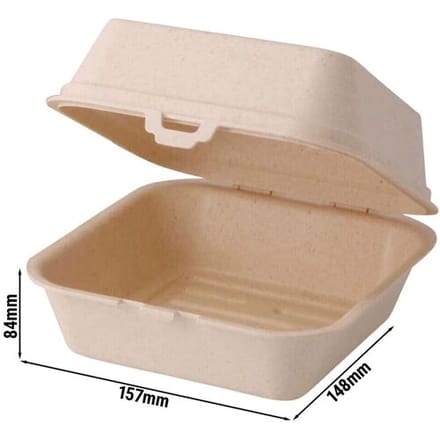 GGM Gastro (60 Stück) Mehrweg-Burgerbox - 160x150x85mm - Cremeweiß