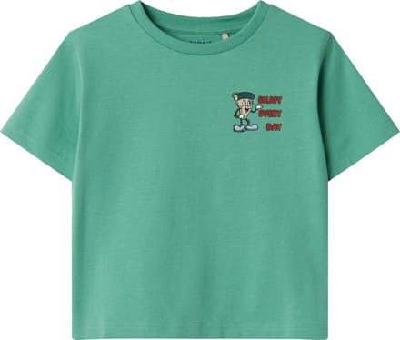 NAME IT - NMMDAVID NREG SS TOP BOX - Jongens - T-shirts - groen - maat 92