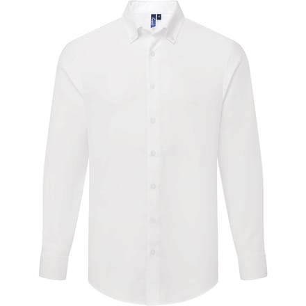 Premier Heren Supreme Oxford Formeel Overhemd Met Lange Mouwen (Wit)