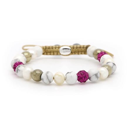 Karma Armband Spiral Mila Pink Crystal