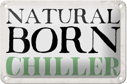 Blechschild Spruch 18x12cm natural born chiller