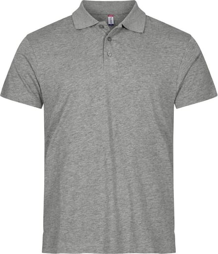 Clique Single Jersey Polo 028280 - Grijs-melange - M