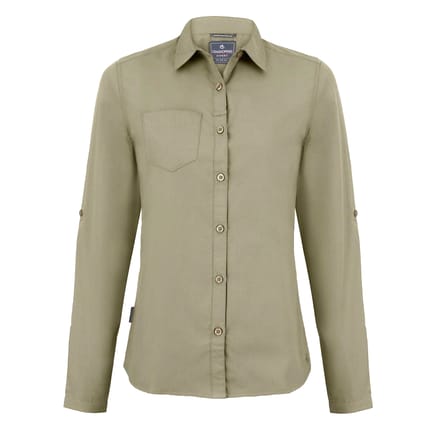Craghoppers Dames Kiwi Lange Mouwen Shirt (Grind)
