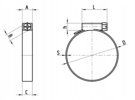 Slangklem W2 32-50 mm, 9 mm breed, ISO 9002