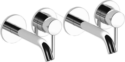 Set van 2 muurkranen - Mengkranen - Inbouw - Verchroomd RVS