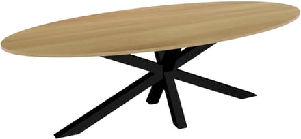 Eettafel ovaal 260cm Rato lichtbruin ovale tafel MDF eetkamertafel