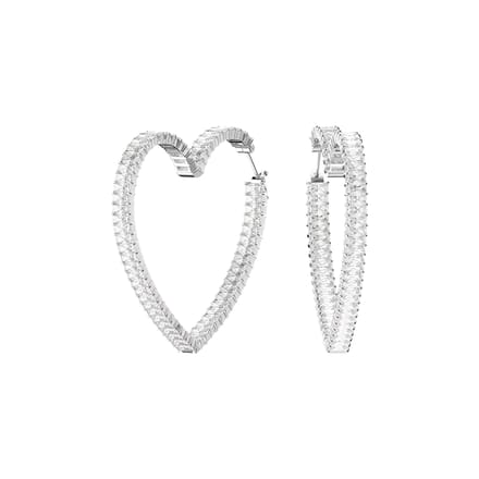 Swarovski Matrix Grote Hart Oorbellen Dames oorbellen Zilver 5647591 Silver,F white
