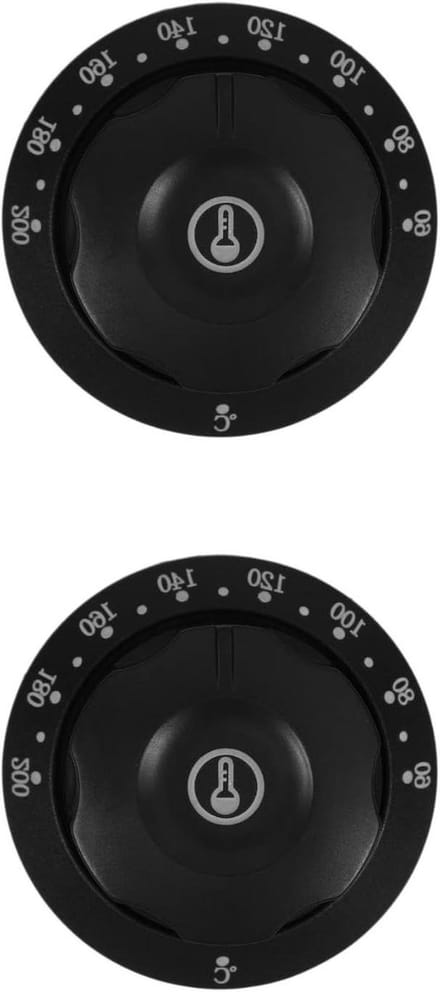 Oven Knoppen - Thermostaat Schakelaars - Temperatuur Instellen - Universele Pasvorm - 2 Stuks - Zwart
