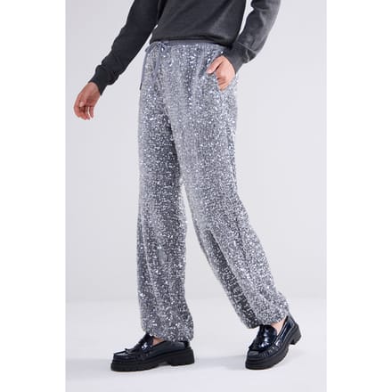 Summum Woman Pants Sequins Velours Cloud Taglia: 36 | Pantaloni Outlet | Donna