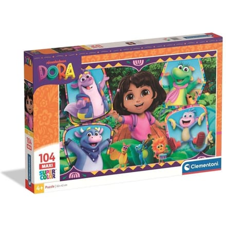 Clementoni - Puzzel - 104 Stukjes - Dora the Explorer - Puzzel Voor Kinderen - Maxi Super Color - vanaf 3 jaar