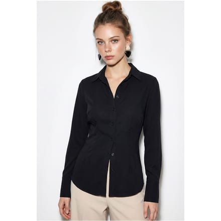 Slim Fit Katoenen Overhemd Met Strik Detail