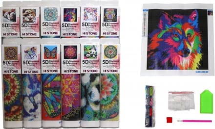 Kidsfun Diamond painting speelgoed 30 x 30 cm - creatieve set.