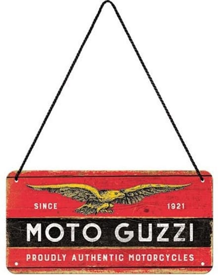 Hangend Moto Guzzi Metalen Bord 10 x 20 cm