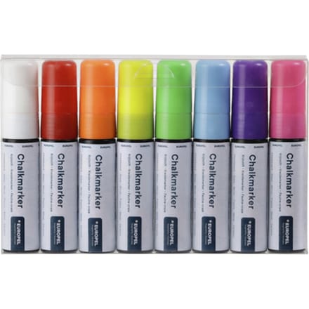 Krijtstift Europel 15mm assorti etui 8 stuks