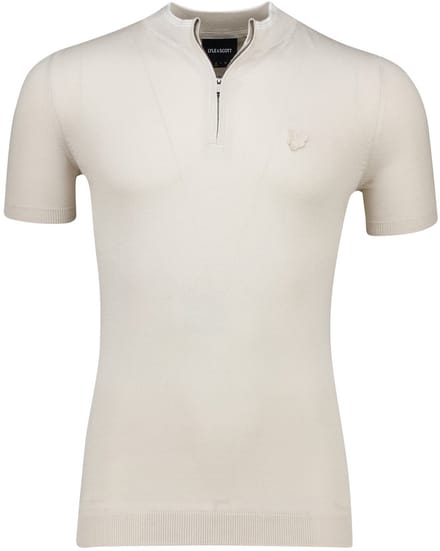 Lyle & Scott Tipped Mock Neck Trui met Korte Mouwen - Cove