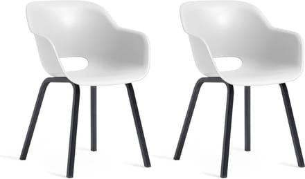 Keter Noa Tuinstoel - 2 stuks - 55x56,5x80cm - metalen frame - Wit