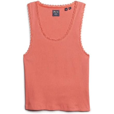 Superdry - Athletic Essentials Vintage hemdtopje met kanten rand - Dames - Vesten