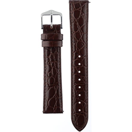 Hirsh Horlogeband Crocograin Donkerbruin - Leer - 18mm