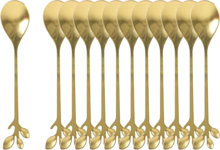 OTIX Theelepeltjes - Goud - Bladeren - Koffielepeltjes - 12 stuks - LEAF