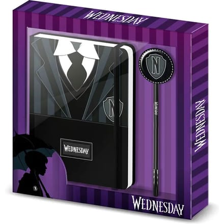 Wednesday Black dagboek + Fashion Pen Wednesday Uniform