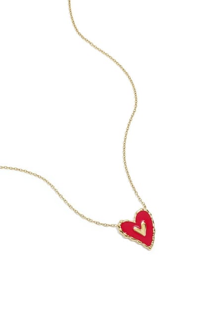 Bijoutheek Collier Rood Hart Goudkleurig