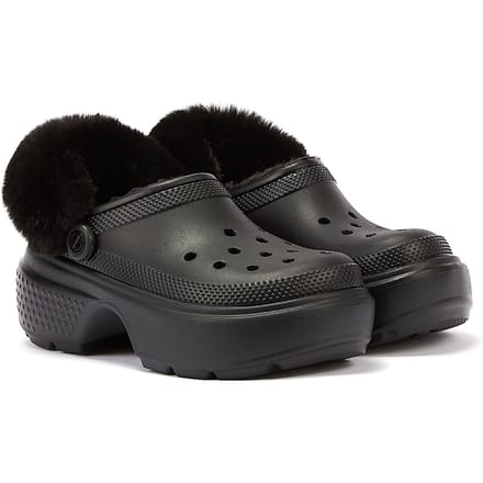 Crocs Stomp Gevoerd Klomp Dames Zwart Sandalen