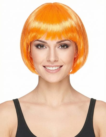 Vegaoo - Korte oranje damespruik - Fluo - One Size