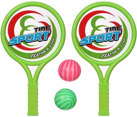 Kunststof racket setje (klein) 25 cm inclusief 2 balletjes