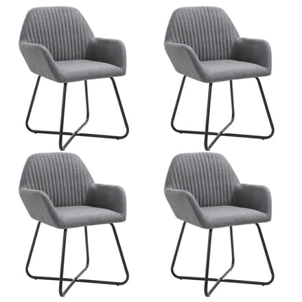 vidaXL - Eetkamerstoelen - 4 - st - stof - donkergrijs