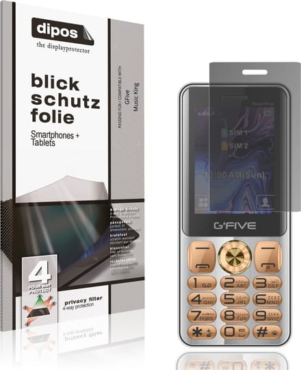 dipos – Matte Privacy Screenprotector geschikt voor GFive Music King | Anti-Spy Beschermfolie