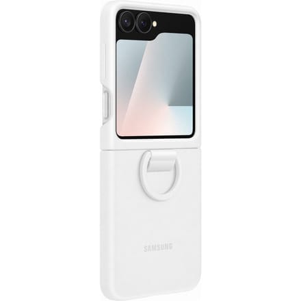 Samsung Silicone Case with Ring for Galaxy Z Flip7 FE | Z Flip6 - White