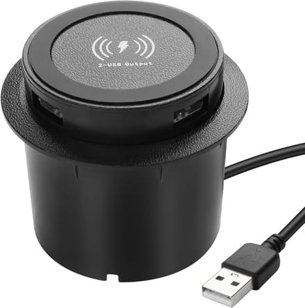 Geïntegreerde Draadloze Bureaulader 3-in-1 met Dubbele USB Poort